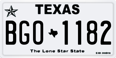 TX license plate BGO1182