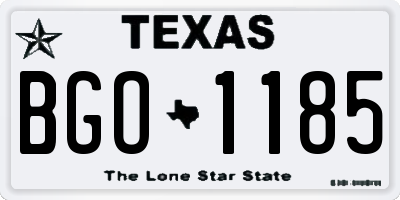 TX license plate BGO1185
