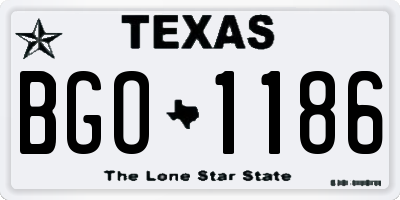 TX license plate BGO1186