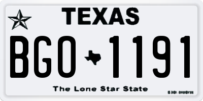 TX license plate BGO1191