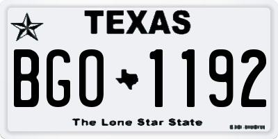TX license plate BGO1192