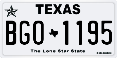 TX license plate BGO1195