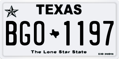 TX license plate BGO1197