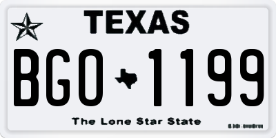 TX license plate BGO1199