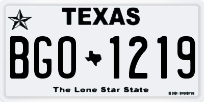 TX license plate BGO1219