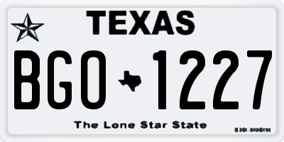 TX license plate BGO1227