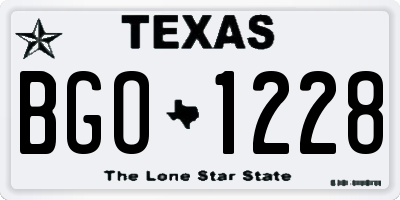 TX license plate BGO1228