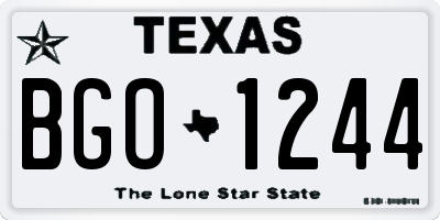 TX license plate BGO1244