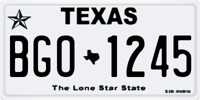 TX license plate BGO1245