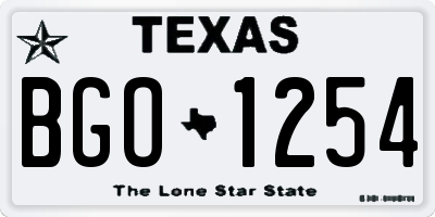 TX license plate BGO1254