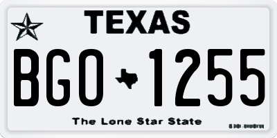 TX license plate BGO1255
