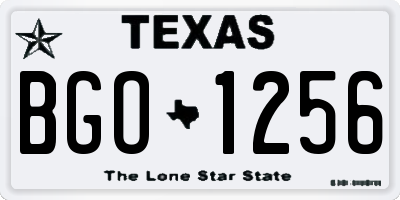 TX license plate BGO1256