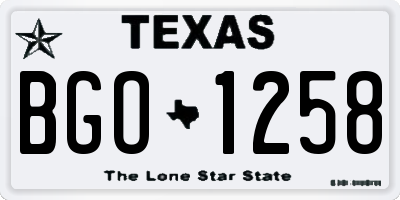 TX license plate BGO1258