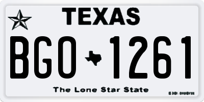 TX license plate BGO1261