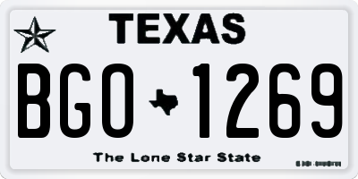 TX license plate BGO1269