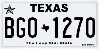 TX license plate BGO1270