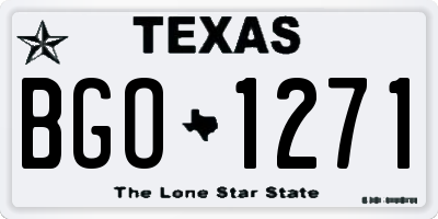 TX license plate BGO1271