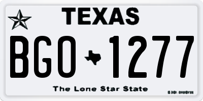 TX license plate BGO1277