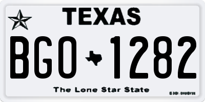 TX license plate BGO1282