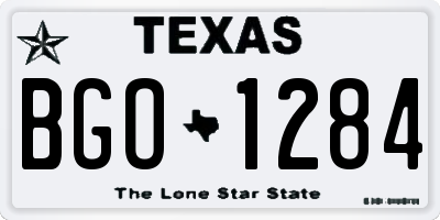 TX license plate BGO1284