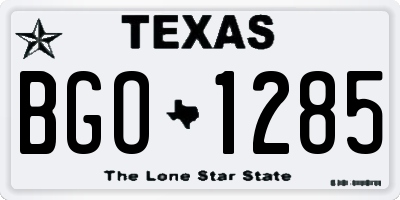 TX license plate BGO1285