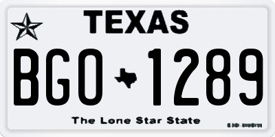 TX license plate BGO1289