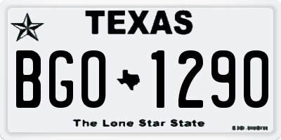 TX license plate BGO1290