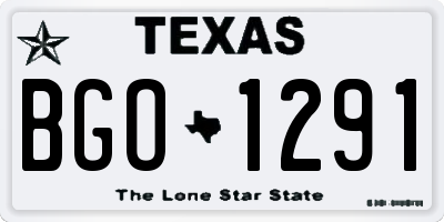 TX license plate BGO1291