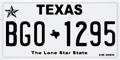 TX license plate BGO1295