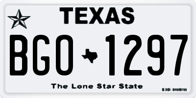 TX license plate BGO1297