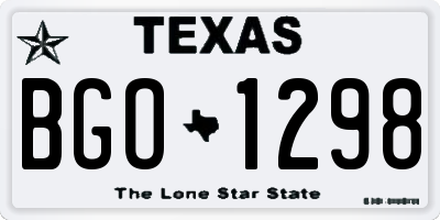 TX license plate BGO1298