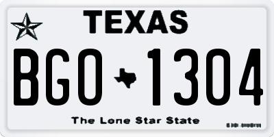 TX license plate BGO1304