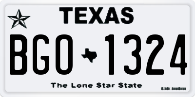 TX license plate BGO1324