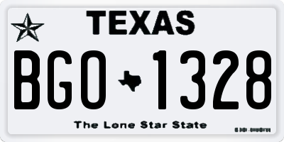 TX license plate BGO1328