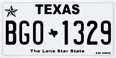 TX license plate BGO1329