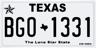 TX license plate BGO1331