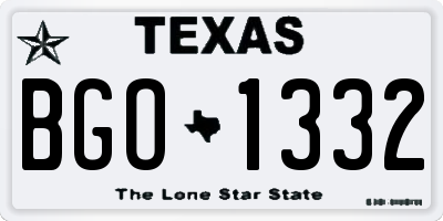 TX license plate BGO1332