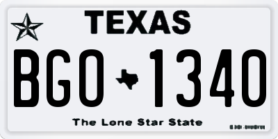 TX license plate BGO1340
