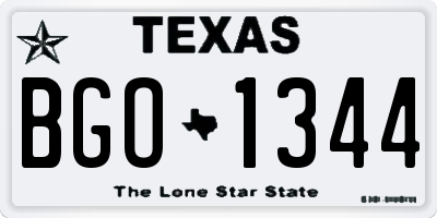 TX license plate BGO1344