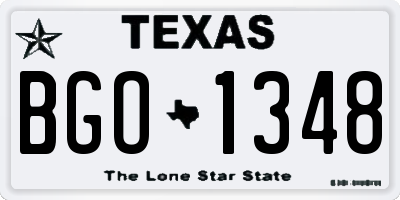 TX license plate BGO1348