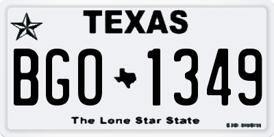 TX license plate BGO1349