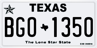 TX license plate BGO1350