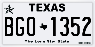 TX license plate BGO1352