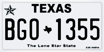 TX license plate BGO1355