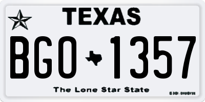TX license plate BGO1357