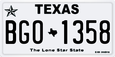 TX license plate BGO1358