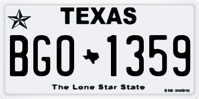TX license plate BGO1359