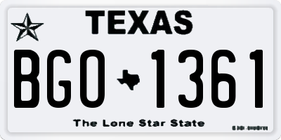 TX license plate BGO1361