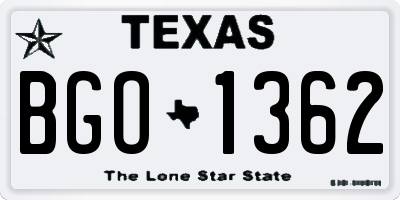 TX license plate BGO1362