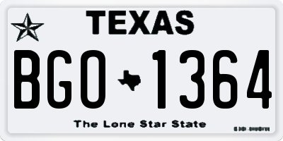 TX license plate BGO1364